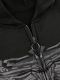 Goth Graphic Oversized Hoodie-Outfit