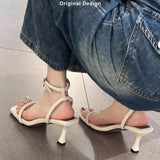 Fongt Silver High-Heeled Women's Fine Heel Summer With A French-Style Dress With Roman Sandals Female Stepping Shit