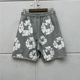 2024 New Black And Gray Printed Shorts For Men And Women With High Quality Rope Shorts-Outfit
