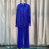 Net Color Press Fold Suit-Outfit
