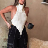 Fongt Spring And Summer New Explosion High-Collar Irregular Sexy Back Hair Weaving Small