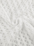 Hollow Out Crochet Long Sleeve Knit Top-Outfit