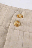 Cotton Linen Pleated Mini Skirt-Outfit