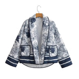 Fongt Women's Clothing Explosion Hit 6-Color Printed Cotton Jacket Fashionable