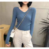 Fongt Long Sleeves Of The Jacket Lady With A Sweater In The Women's Autumn And Winter Blouse Multi-Colored Knitted