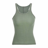 Fongt Early Autumn New Women's Pure Color Narrow Shoulder Elastic Slim Thin Bottom Sling Sleeveless Small Vest-Outfit