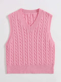 Fongt Sweaters Women's Knitted Vest Jumper V-Neck Vest Sweater Sleeveless Top