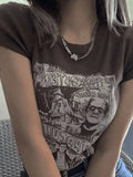 Vintage Comic Graphic Short Sleeve Tee-Outfit