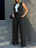 Fongt New Fashion Suit Vest Vest Broad Leg Trousers Casual Suit