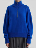 Sweaters for Women 2023 Thickening Fashion Half High Collar Zipper Pullover Oversize Autumn/Winter Warm Women's