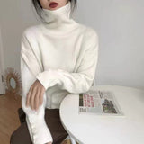 Fongt Version Of Chic Buckled Soft Glutinous Turtleneck Sweater In Early Spring To Keep Warm Autumn And Winter Bottom Repair Knitted