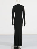 Fashion Temperament Dress Woman 2025 Spring New Sexy Style Long Sleeve Collar Design Feel Hip
