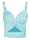 Twisted Cutout Crop Tank Top-Outfit