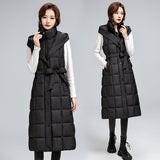 This Year Popular Down Cotton Jacket Vest Vest Jacket In Long Waist Show Thin Horse Jacket Female Autumn And Winter-Outfit