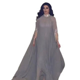 Fongt 2023 New Middle East Fashion Metal Sequin Shawl Long Slit Long Skirt-Outfit