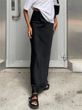 Solid Color Satin Maxi