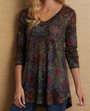 Stylish Women's Floral V-neck Loose