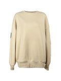 varsity sweatshirt with green letter