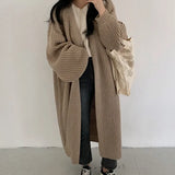 Cardigan Long Knitted Sweater Autumn Winter Loose Coats Ladies Oversized Cardigan Long Sleeve Tops Korean