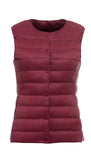 2024 New Autumn And Winter Light Down Jacket Vest Female Warm Slim Inside The Vest Vest White Duck Velvet-Outfit