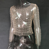 Fongt Spring And Summer Ins Explosion Super Fairy Sexy Perspective Lace Jersey Inside And Outside Wearing Mesh Top