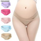 Cotton Maternity Pregnant Underwear Postpartum Mother Under Bump Panties V-Shaped Soft Belly Support Panty