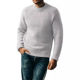 Fongt And Winter New Fashion Retro Men's Solid Color Casual Round Collar Jumper Sweater Men's