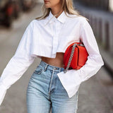 Fongt Casual White Top Lady 2025 New French High-End Long-Sleeved Short-Sleeved Women's