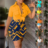 Summer New 2023V Collar Three-Dimensional Pocket Printed Fashion Suit-Outfit