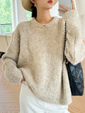 Fongt And Winter New Jacket Sweater Women Thick Lazy Style French Loose Collar Sweater Long-Sleeved Women's