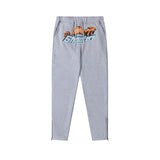 Rainbow Gradient Letter Tiger Head Printing Ins Trendy Sweater Trousers Jogging Suit-Outfit