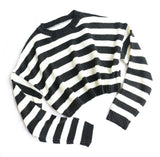 Dark Vintage Striped Gothic Sweaters Punk Oversize Long Sleeve Women Crop Pullovers Alt Clothes Fashion Autumn
