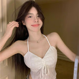 Girls Design White Women's Sling Sexy Vest Pure Desire Summer Bottom Short Outer Wear Sleeveless
