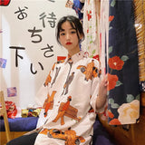 Shirt blusas Female ulzzang short sleeve women blouse 2021 summer oversized gothic printing blouses Korean womens