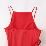 New Spring Style Side Bow Dress With Bare Back And Slim Suspenders-Outfit
