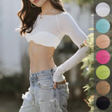 Fongt Spring And Summer Explosion Women's First-Word Collar Perspective Wrapped Bra Short