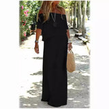 Fongt Summer New Fashion Casual Shoulder Tight Waist Short Sleeve Loose Long
