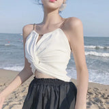 Fongt Beauty Back-Up Shoulder Female Summer Short-Colored Bum Sexy Umbilly Wear Wrapped Chest Chic Sling Vest