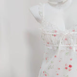 Fongt Pure Desire High-Grade Broken Ice Silk Ajasy Dress Girl 2025 Sweet Lace Slings With Thoracic Pad Home