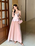 Fongt Xixi 2025 Summer Temperament With High Waist Chiffon Leisure Loose Broad Leg Trousers Skirts 85191
