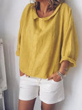 Attractive Solid Color Collar Pullover
