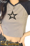 Women Goth Clothes y2k Crop Tops Summer 2023 T shirts Grunge 2000s Trashy Aesthetic Short Sleeve Tees Young Girls