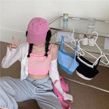 Fongt Girl Sports Slings Small Vest Women Wear In The Summer Inside The Bottom Of The Chest Design Small Fake Two-Piece