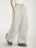 Fongt Wide-Leg Sweatpants Elastic Waist Logo Loose Versatile Air Pants Parachute Paratroop Cargo Pants-Outfit