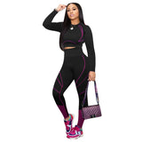 Fongt Autumn/Winter Yoga Sports Long-Sleeved Trousers Set Two-Piece High-Rise Shoulder