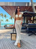 Brased High-Waisted Bikini Net Pants Three-Piece Split Body Swimsuit Women's Small Pit Strip 2025