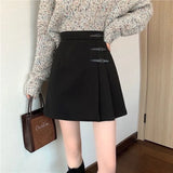 Fongt Skirt Irregular Skirt Women Autumn And Winter New Fat Mm High Waist Thin Crops A Word 100-Fold Skirt