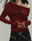 punk off shoulder top with graphic