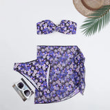 Fongt Swimsuit Female Split Metal U Bikini BIKINI Three-Piece Print