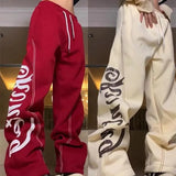 Stitch Design Logo Baggy Sweatpants-Outfit